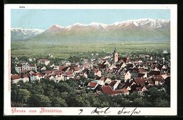 Altstätten, Ortsansicht gegen die Berge