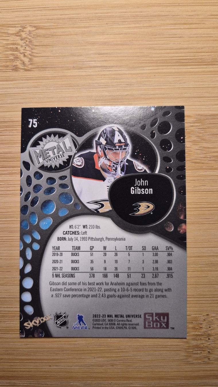 NHL Carte collezionabili: NHL Anaheim Ducks John Gibson – Usato da Bellach venduto da paedu-1980 1