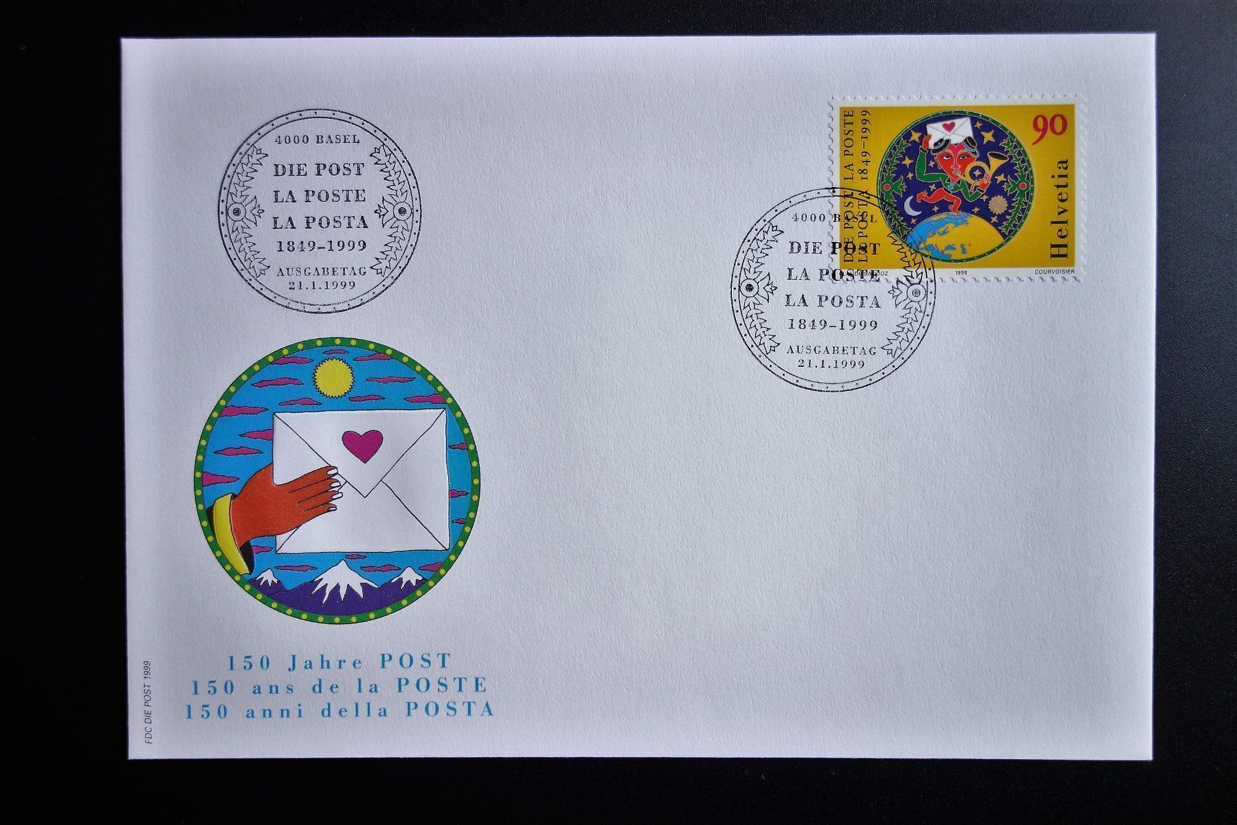 Alle Briefmarken: 1999 FDC Sondermarke 150 Jahre Post – Neu (gemäss Beschreibung) aus Mettmenstetten von Sutasso