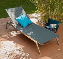 2 exklusive Sonnenliegen aus Edelstahl 200 × 70 × 30 cm