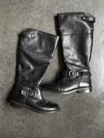 Damen Stiefel Leder schwarz gefüttert 