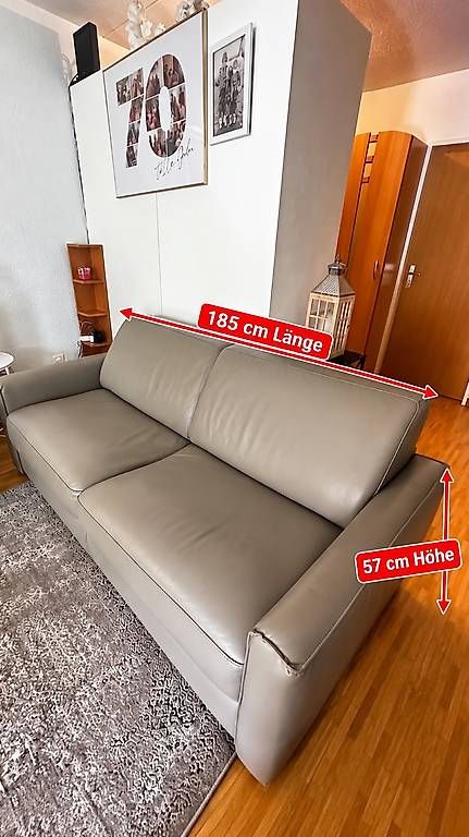 Sofas: Echtleder Sofagarnitur 3+2 mit Schlaffunkt – Gebraucht aus Neuenegg von Radisa83 2