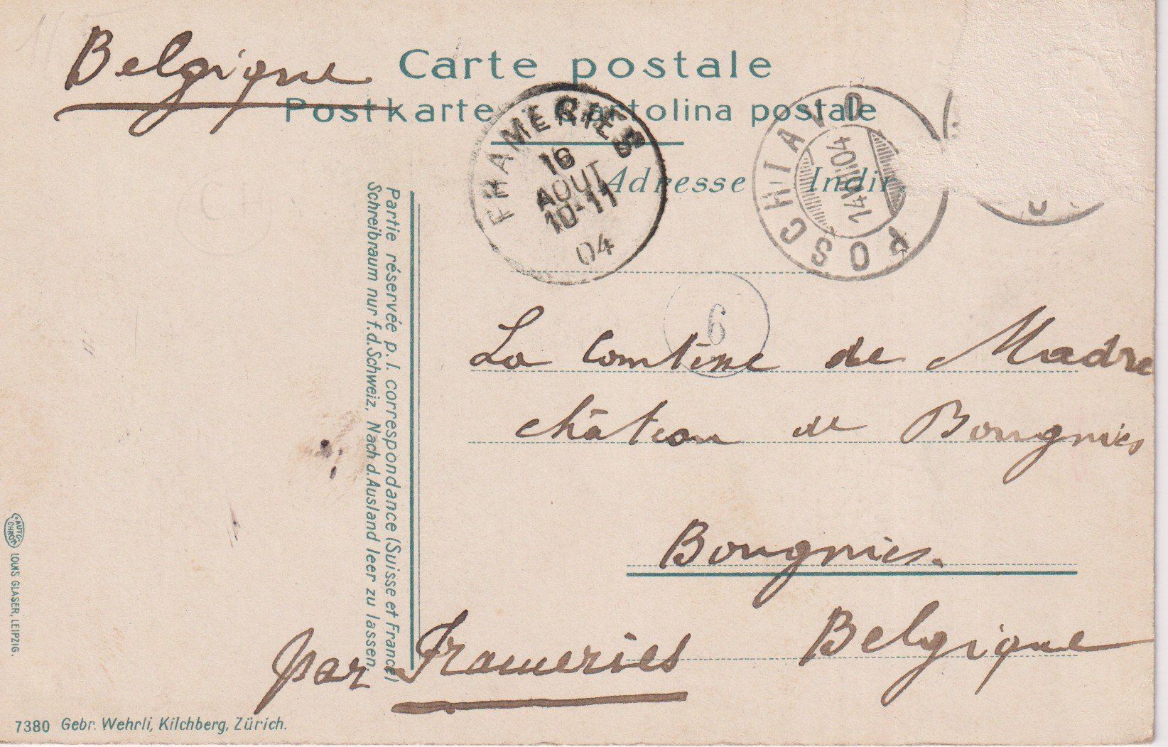 Cartoline postali: AK Poschiavo - panorama 1904 – Usato da Riva San Vitale venduto da MAR-NAPO 1