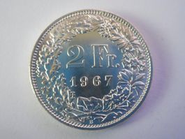 2 Fr. 1967 silber  unz/stgl