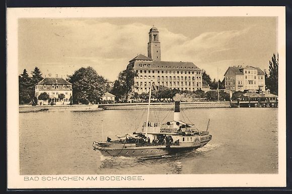 Cartoline postali: Bad Schachen, Bodenseedampfer Helvetia v – Usato da Berlin venduto da bartko-reher