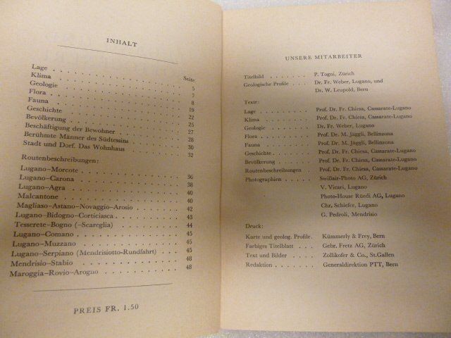 Bücher: Lugano und Sottoceneri - 1955 - PTT Bern – Gebraucht aus Pambio Noranco von Pol69 1