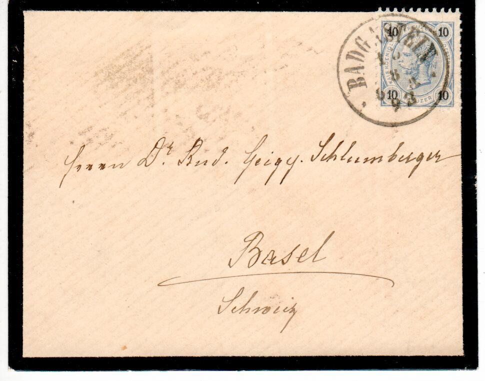 Tutti i francobolli: Brief, Badgastein - Basel  1893 – Usato da Wolhusen venduto da Curver9