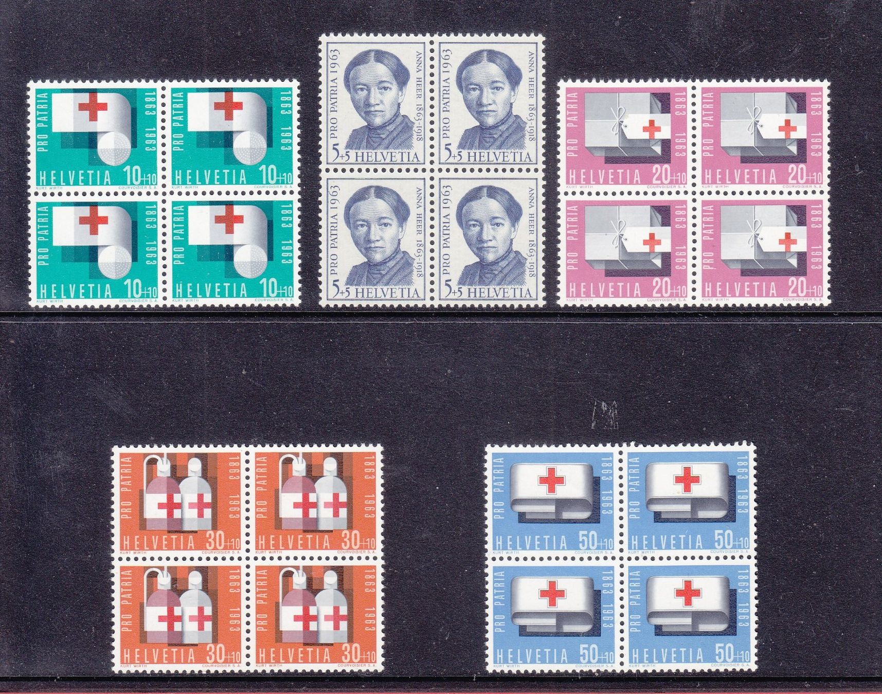 Tutti i francobolli: 1963  Pro Patria  Viererblocksatz  ** Postfrisch ** – Nuovo (secondo la descrizione) da Adliswil venduto da Aenti