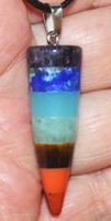 Halskette A-873 – 7 Chakra Edelsteine – ca. 43x15mm