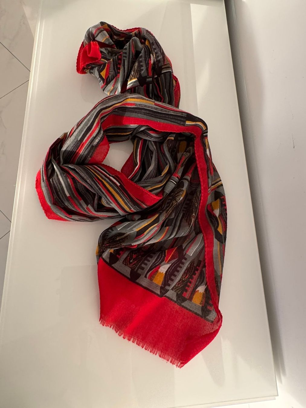 Foulard & Sciarpe: Farbenfroher Schal mit Muster, warm – Nuovo (secondo la descrizione) da Uhwiesen venduto da mic_kd6g