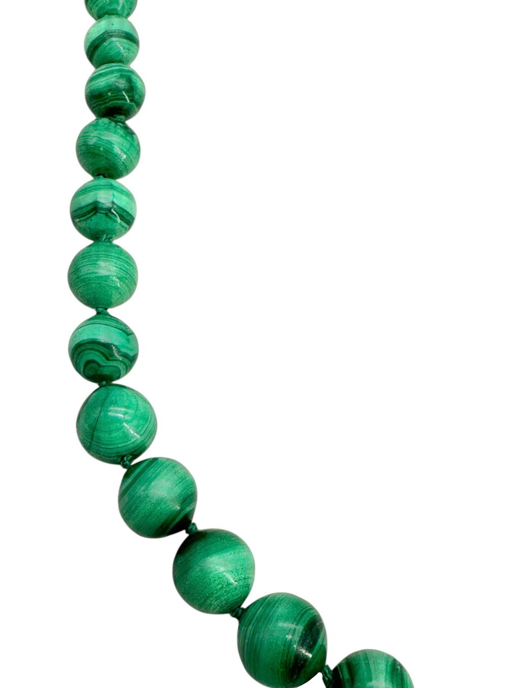 Catenine: Superbe Collier de perles en malachite véritable. L: 67.5 cm – Usato da Morges venduto da DidisLuxeFinds 1