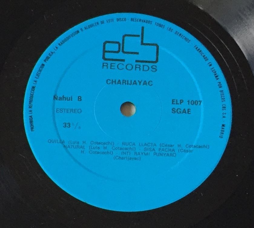 Dischi in vinile: Charijayac - Cita en el sol Vinyle Rare – Usato da Genève venduto da Cockattoo 3