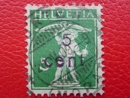 1919: Nr.119 mit AUFDRUCK "5 cent" auf Tellknabe, ungewöhnli