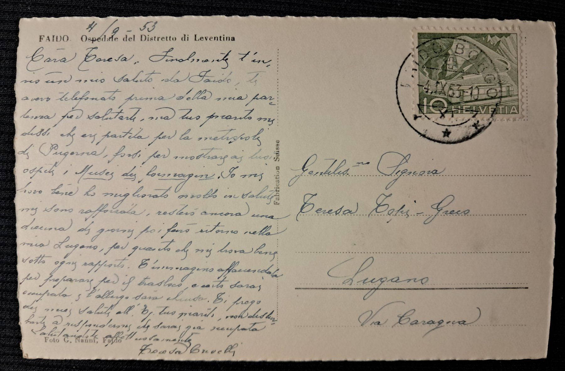 Cartoline postali: FAIDO 1953 – Usato da Ponto Valentino venduto da giorgia06 1