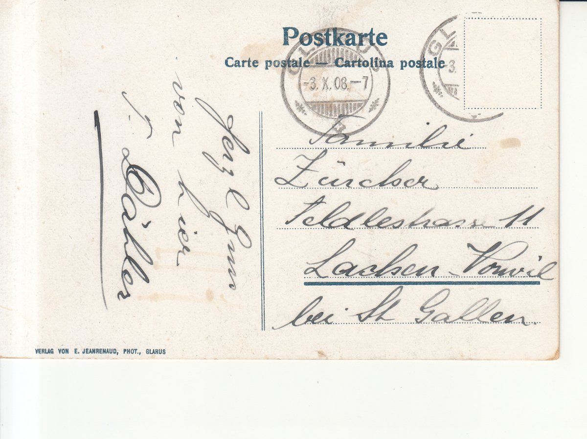 Cartoline postali: Klöntalersee 1908 – Usato da Bürglen TG venduto da StampGraf 1