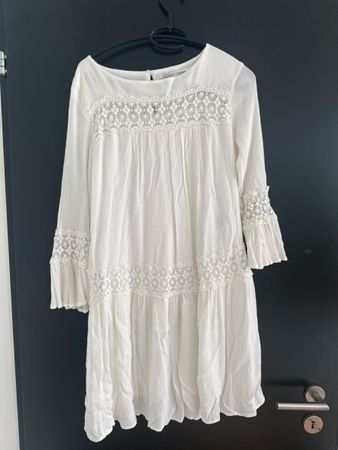 Kleid weiss Spitze Lagenlook Boho 