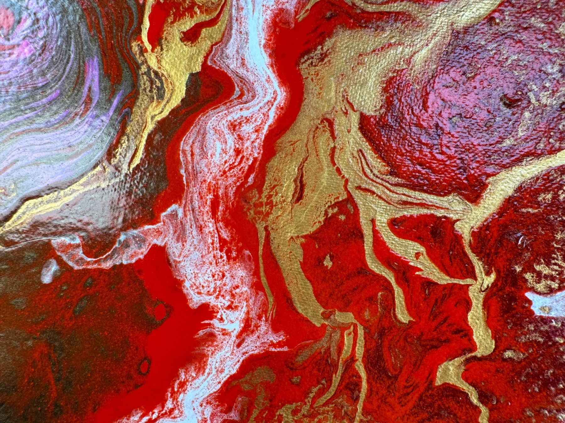 Dipinti: Acryl-Flüssigmalerei, kreisförmig – Usato da Schlieren venduto da MayaSheng1983 1