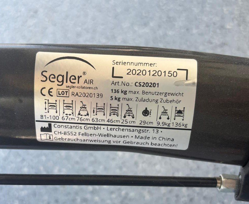 Gehhilfen: Rollator Segler – Neu (gemäss Beschreibung) aus Derendingen von E.Holzer 5