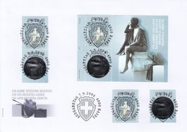 1127-1129 FDC 150 Jahre Strubel einzeln/Block, Vollstempel
