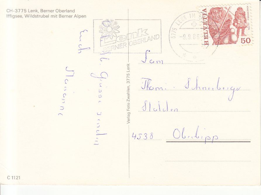 Cartoline postali: Iffigsee 1986 – Usato da Bürglen TG venduto da StampGraf 1