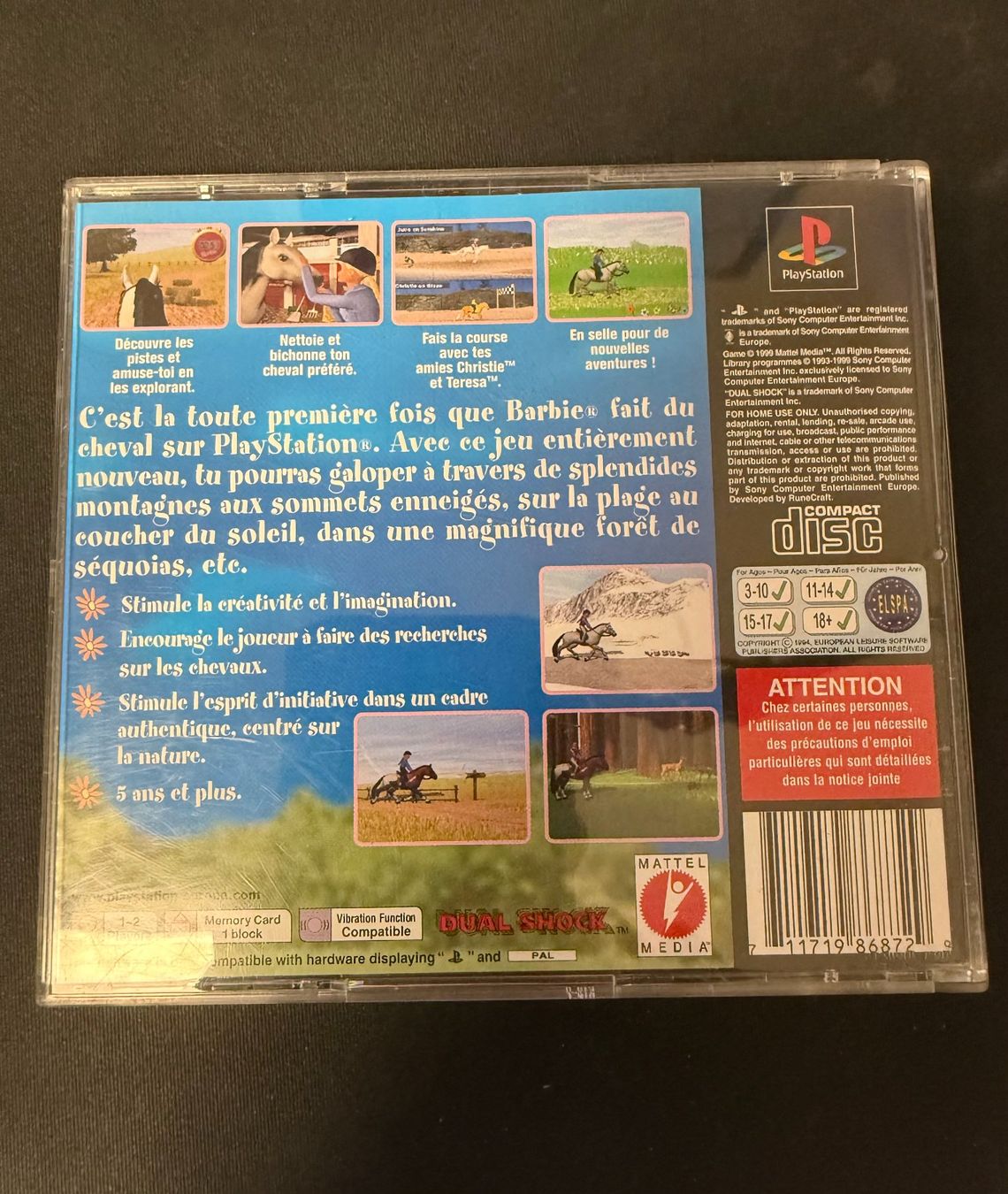 Sony Giochi: Barbie Aventure Equestre - PS1 – Usato da Pont-de-la-Morge venduto da Darfal 2