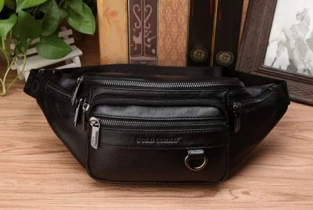 Gürteltasche echtem Leder schwarz - Sac Banane en cuir noir