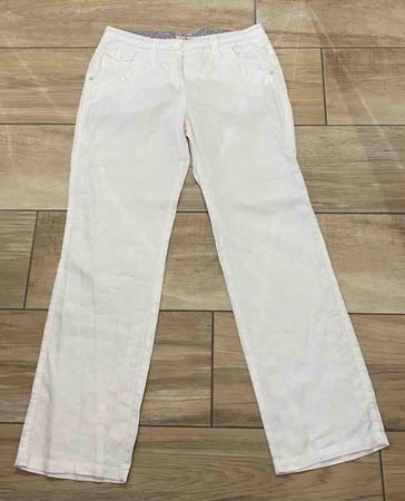 Damen Hose weiss Grösse 38 Leinen