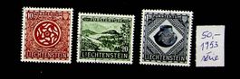 LIECHTENSTEIN SÉRIE DE TIMBRES OBLITÉRÉS 1953. LBK 50.0/T555