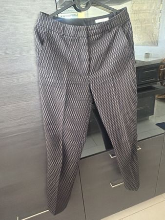 HUGO BOSS Hose Gr. 34/36 Jacquard Muster Anthrazit Rosé