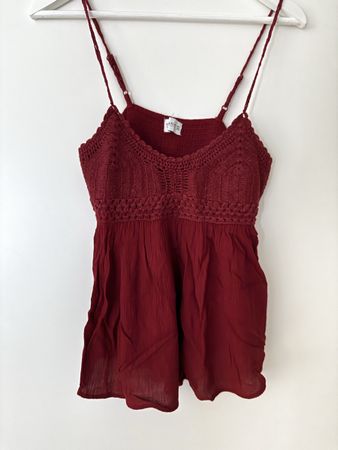 !! Letzte Chance !! Pull & Bear - rotes Top gehäkelt - L