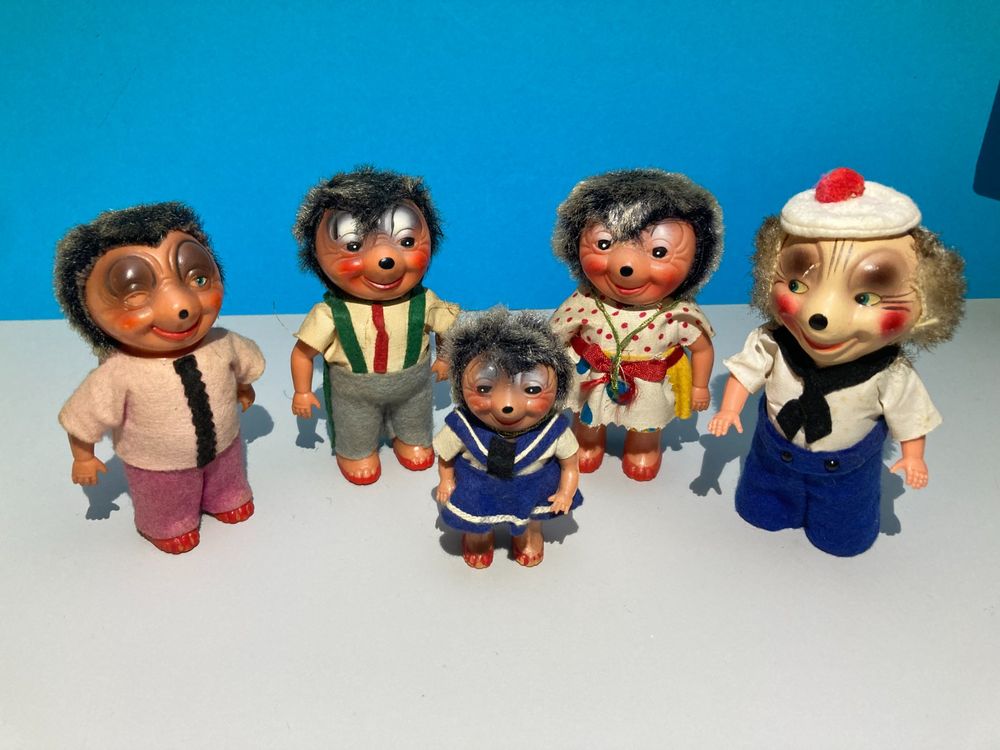 Vintage Mecki-Igel-Figuren-Set, 5 Stück - Sammlerstücke! (Gebraucht) in ...