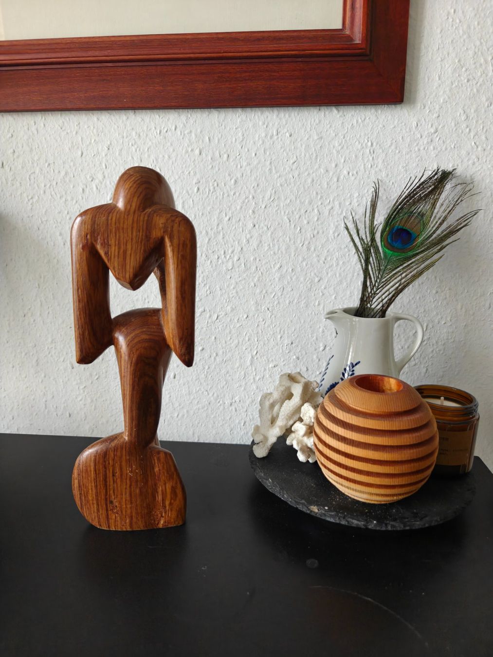Figuren: Handcarved MCM wood Thinker – Gebraucht aus Geneve von readycat 2