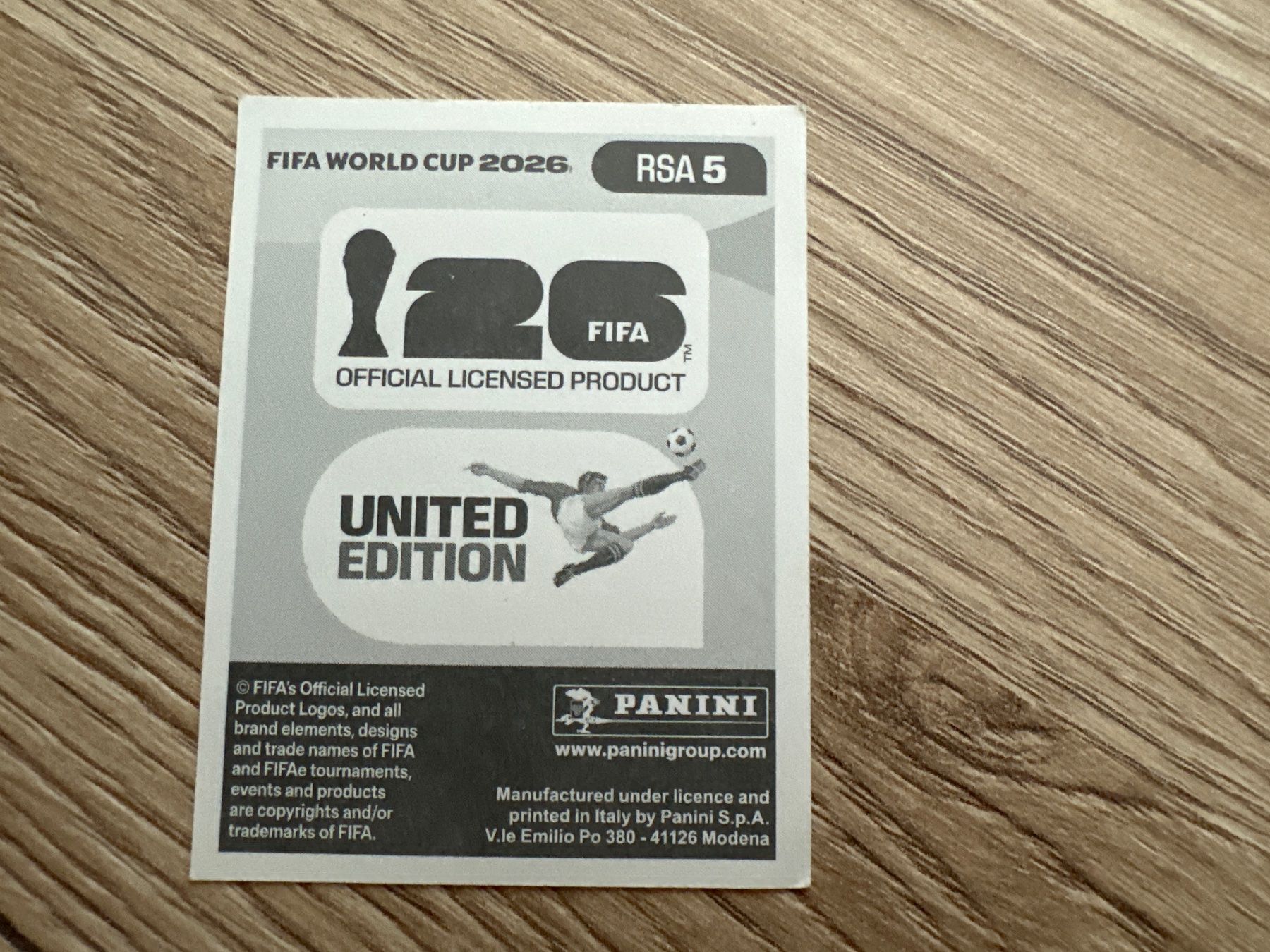 Panini Carte collezionabili: Panini RSA 5 Samukele Kabini FIFA World Cup 2026 – Nuovo e nell'imballaggio originale da Würenlos venduto da gtvlady_82 1