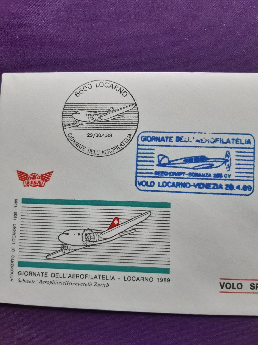 Tutti i francobolli: Flugbrief LOCARNO - VENEZIA  29.4.1983 – Nuovo (secondo la descrizione) da Wangs venduto da weisstannen01 2