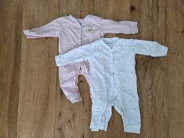 2 x Pyjama, FAGOTTINO Baby- Schlafanzug Gr. 68, rosa, Herz