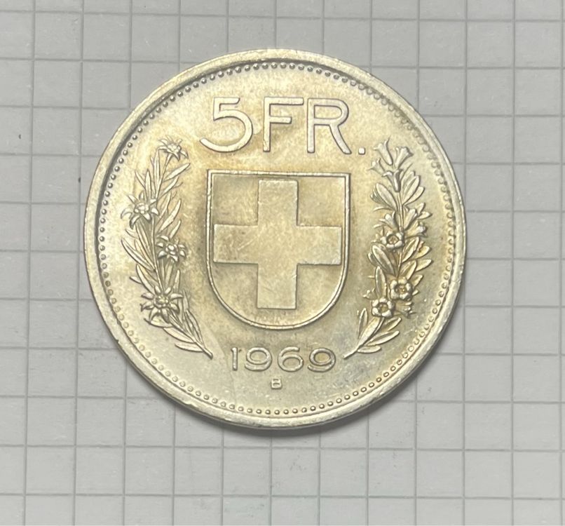 VTgclt – Réplique De Pièce De 5 Francs Suisse 1900-B – Argenté – Collection Souvenir – Alliage De Zinc – Décoration Ou Cadeau