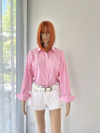 Pink Stripe Non Iron Button-Down Shirt Ralph Lauren M