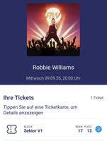 Robbie Williams Ticket Mittwoch 09.09.26 Sektor V1 Reihe 17