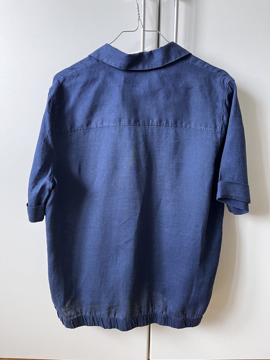 Brax Camicette: Brax Leinen Sommerbluse, Gr. 38, Dunkelblau – Usato da Zürich venduto da Kleanthy 1
