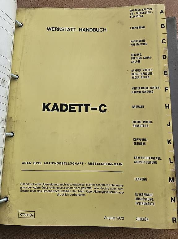Libri: Werkstatt Handbuch Kadett-C – Usato da Münsingen venduto da astra76 3
