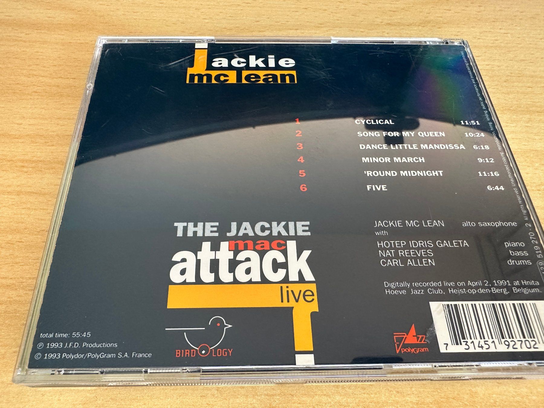 CD: Jackie McLean – The Jackie Mac Attack - Live – Usato da Rikon im Tösstal venduto da Alpenmutz 1