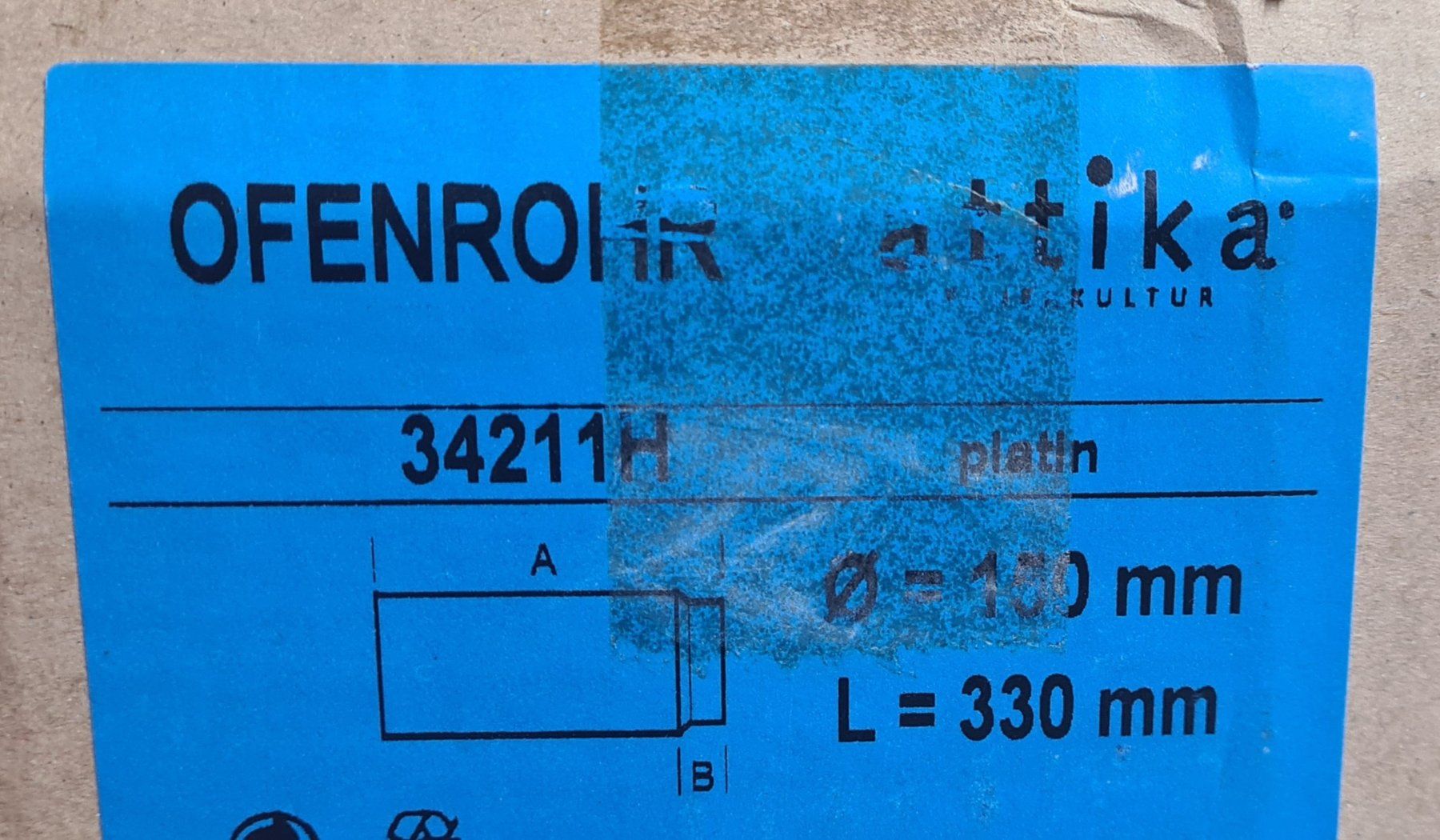 Camini: Rauchrohr 330mm lang D 150mm grau – Nuovo (secondo la descrizione) da rafz venduto da surri01 1