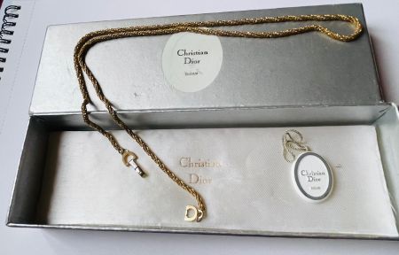 Christian Dior Halskette, goldfarben, vintage Schmuck,30 cm