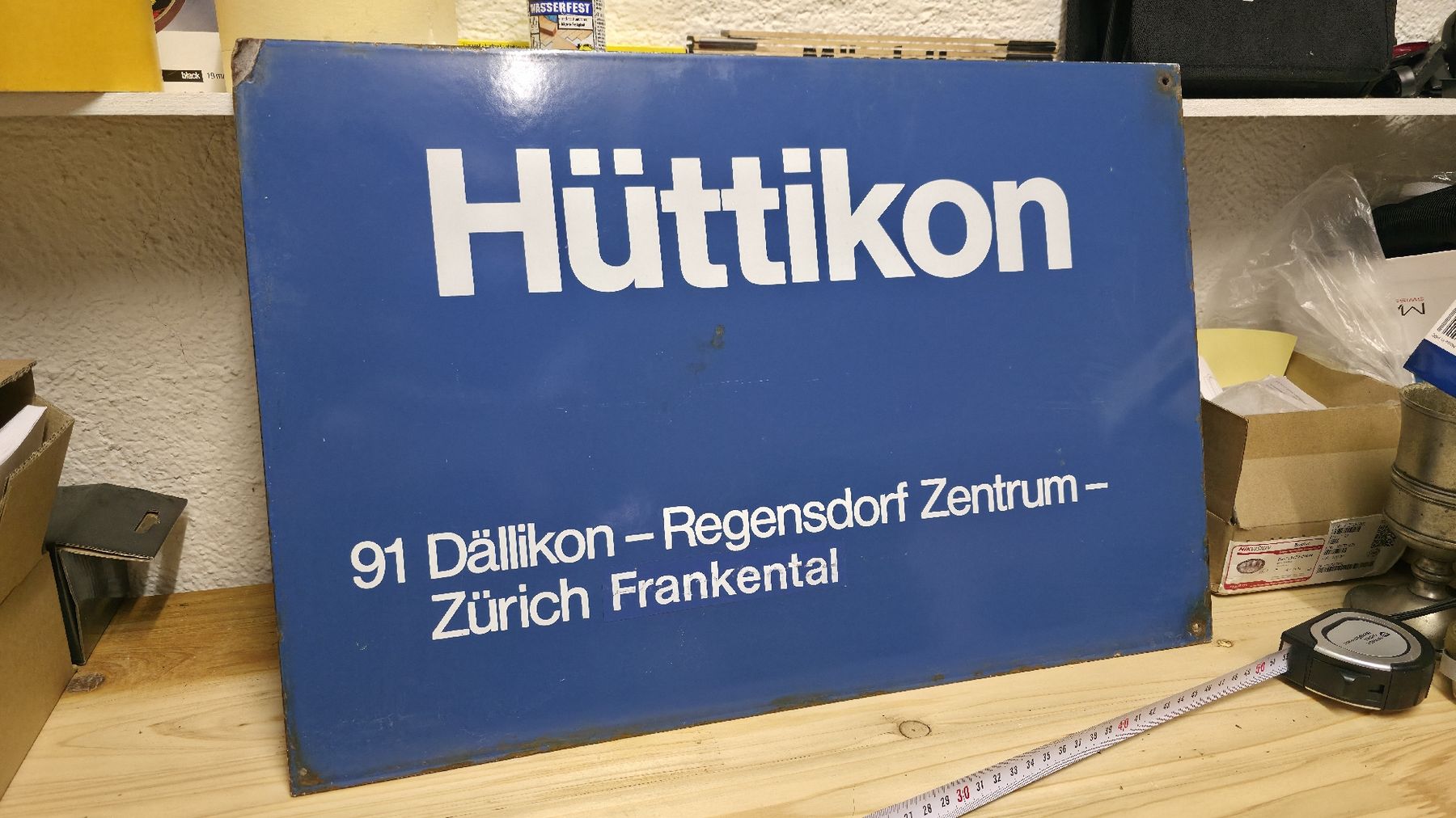 Insegne: Original HÜTTIKON Bushaltestellen Schild – Usato da Dällikon venduto da DEngineer 1