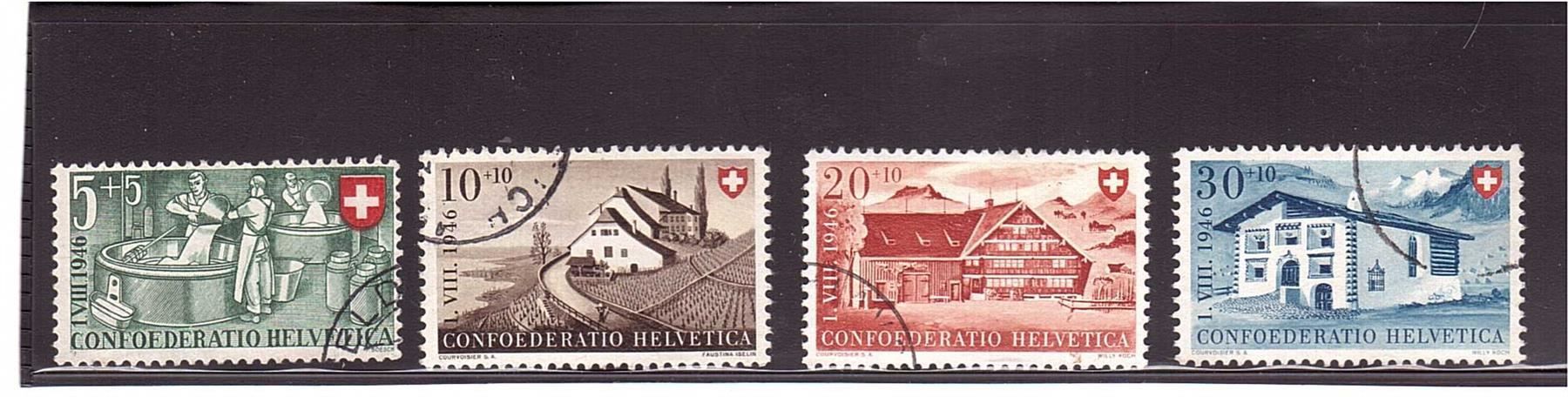Tous les timbres: 1946 Berufe und Schweizer Häuser – D'occasion à Rheinau par loxis