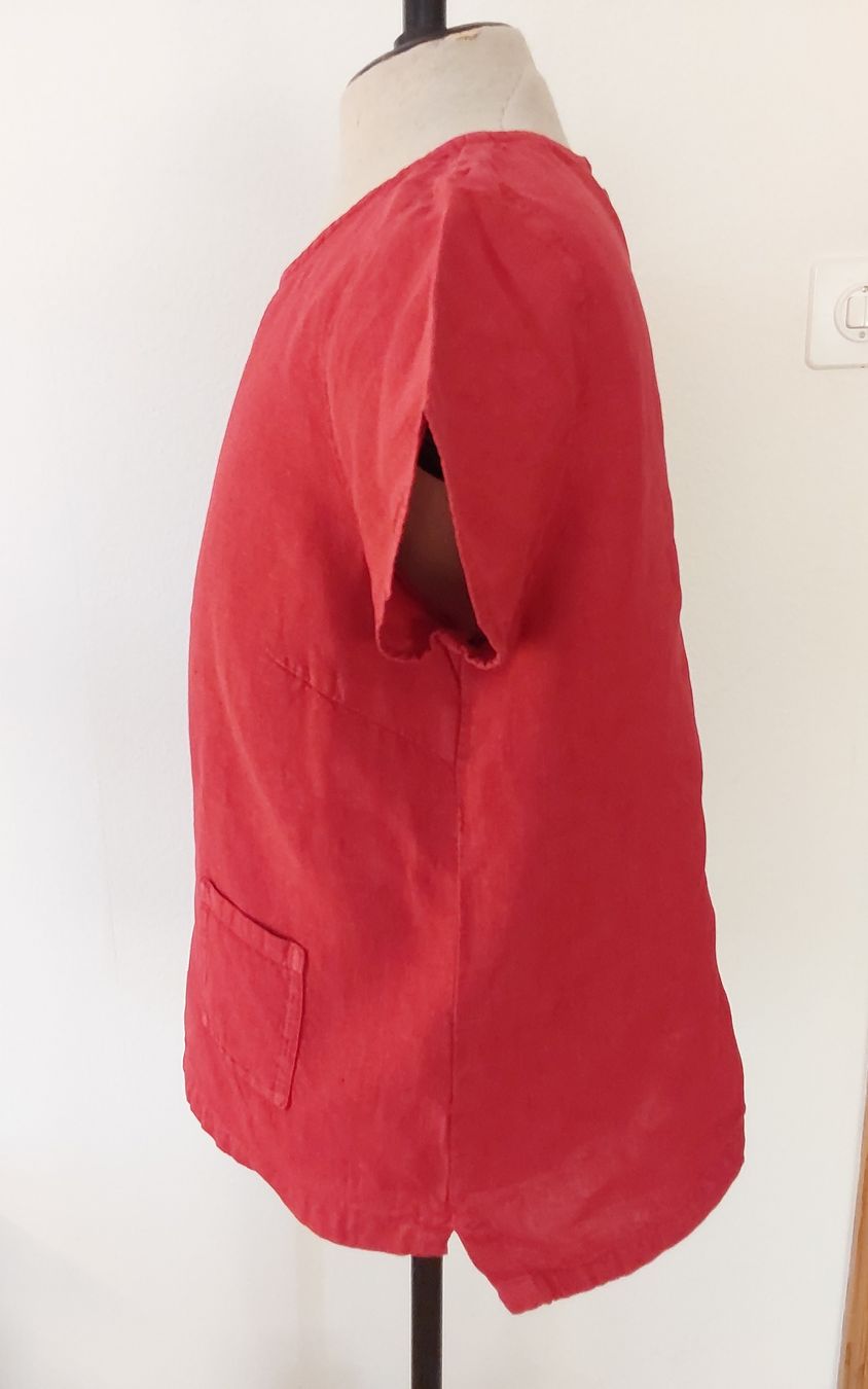 Deerberg Camicette: Bluse Tunika Leinen rot Deerberg M – Nuovo (secondo la descrizione) da Köniz venduto da scopello12 1
