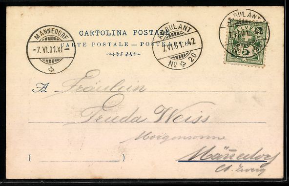Cartoline postali: AK Lugano, Panorama – Usato da Berlin venduto da bartko-reher 1