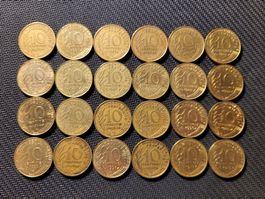 Lot 24x 10 Centimes France