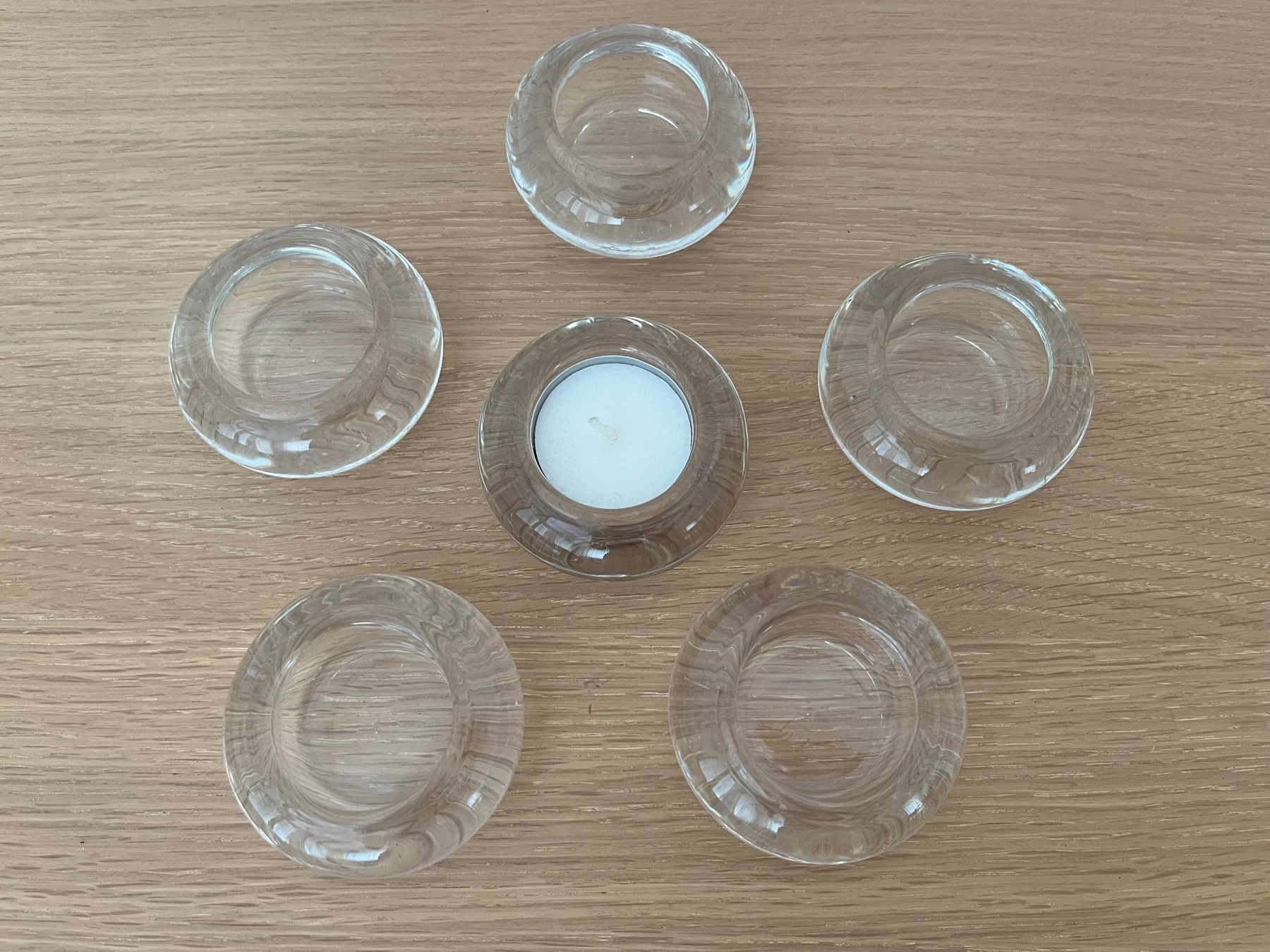 Kerzenständer: 6 Teelichthalter Glas – Gebraucht aus Allschwil von millefiori3 1