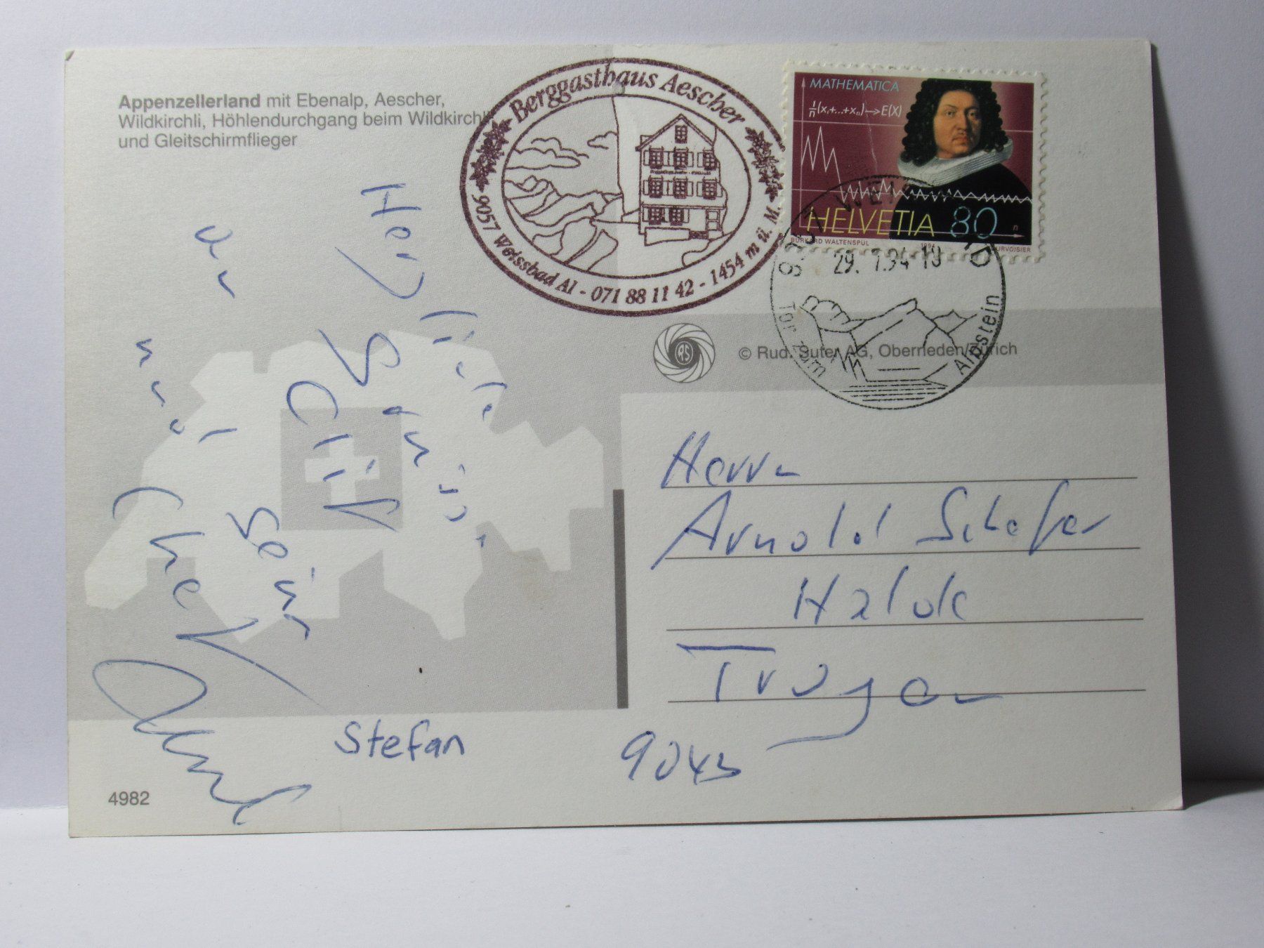 Cartoline postali: Aescher , Ebenalp , Wildkirchli  1994 – Usato da Grenchen venduto da Bluemchen1900 1